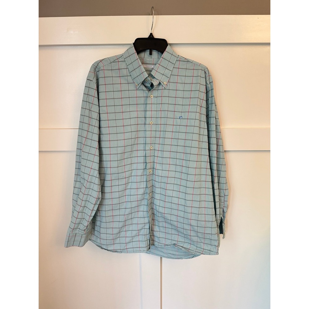Southern Tide long sleeve plaid button front size‎ XL EUC